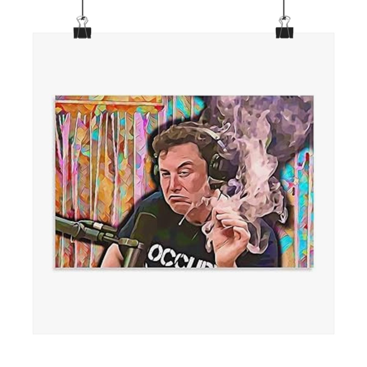 Elon Musk Smoking Poster | Bold Canvas Wall Art Print - alternate angle 5, merchandise