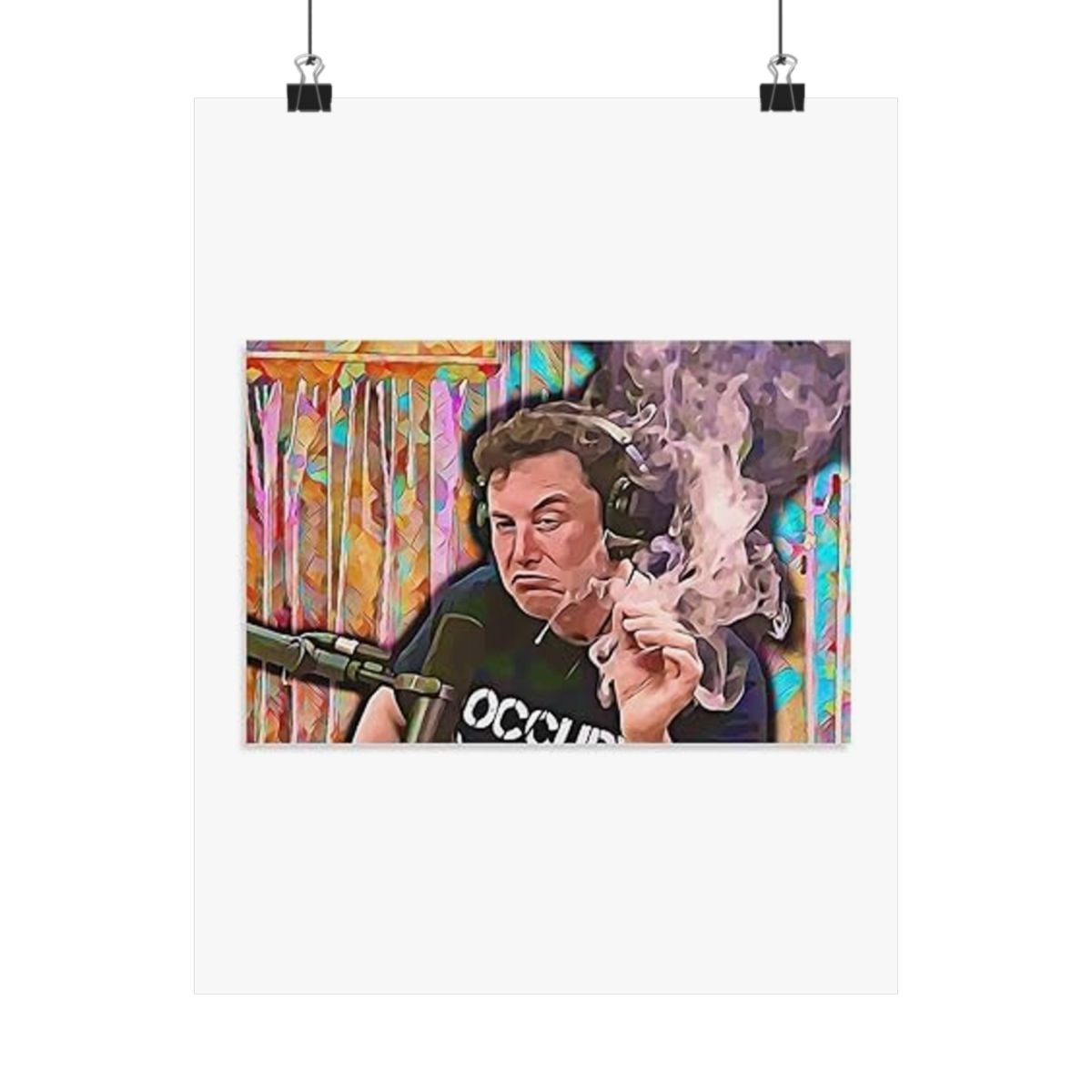 Elon Musk Smoking Poster | Bold Canvas Wall Art Print - alternate angle 4, merchandise