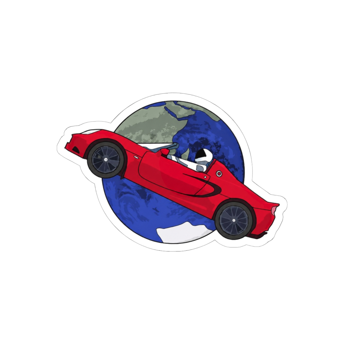 Starman Tesla Roadster Space Sticker | Bold Cosmic Vinyl Decal - Elon Musk official Stickers merch