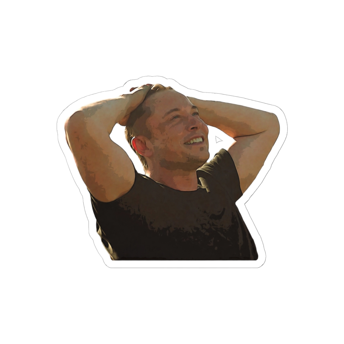 Elon Musk Falcon Heavy Launch Reaction Portrait Sticker | Funny Space Decal - Elon Musk official Stickers merch