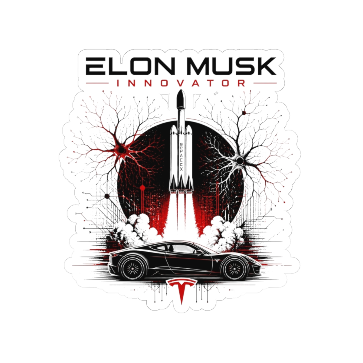 Elon Musk "Elon Musk Innovator" Sticker - alternate angle 2, merchandise